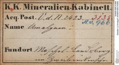 Etiketten zu Amalgam (NHMW-MIN-Av966)